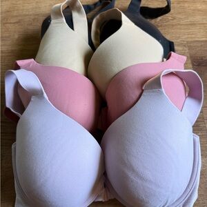 Lot of 4 SPANX Seamless Wireless Bra Set — Nude Bra-Llelujah! 34D